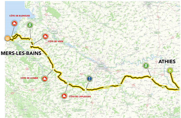 Tour of Picardie stage 3 map